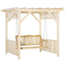 Natural Wood Outdoor Swing 84a 217