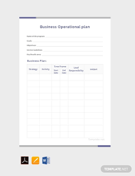 Free Business Operational Plan Template Pdf Word Apple