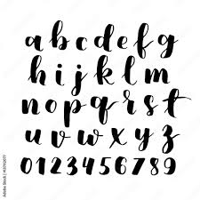 black and white hand lettering alphabet