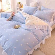 blue polka bedding setblue flat bed