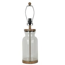 H Fillable Clear Glass Table Lamp Base