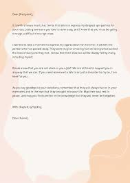 sympathy letter template