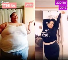 tiktok to doent her weight loss journey