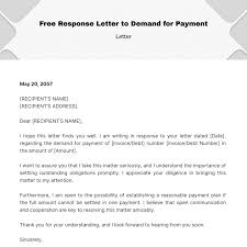 response letter to demand for payment