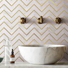 Herringbone honed marble floor and wall mosaic tile (0.782 sq. Herringbone White And Gold Polished Marble Mosaic Tile Backsplash Shower Kitchen Bathroom Wall
