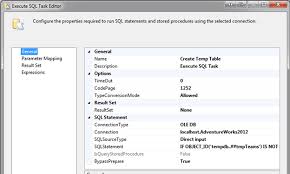 how to create and use temp tables in ssis