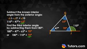 exterior angle theorem formula exles