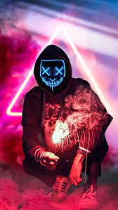 hacker neon mask hd wallpapers pxfuel