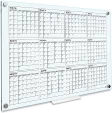 Glass Whiteboard Calendar Yearly