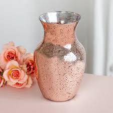 Mercury Glass Flower Vase Rose Gold