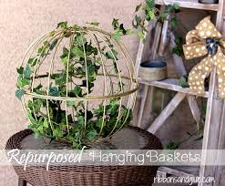 repurposed hanging garden baskets