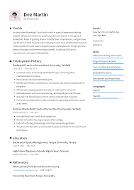 Basketball Coach Resume Templates 2019 Free Download