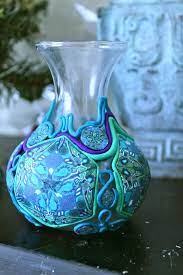 Polymer Clay Covered Glass Vase