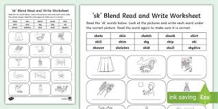 Sk Blend Read And Write Worksheet