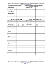 Sample Apartment Inspection Form