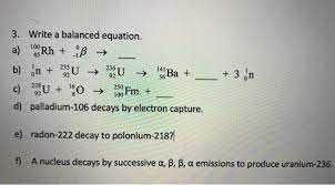 Solved 3 Write A Balanced Equation N