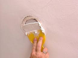Fill the hole with plaster compound and sand the surrounding paint to roughen it up. How To Patch A Ceiling Hole How Tos Diy