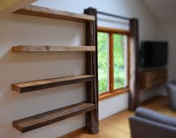 Rustic Floating Shelves With Bookends