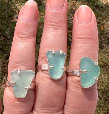 organic silver turquoise sea gl ring