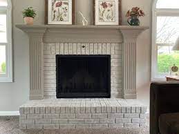 Gray Painted Brick Fireplaces