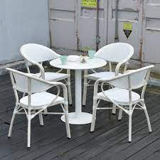 White Outdoor Rattan Chair With