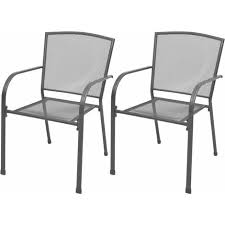 stackable garden chairs 2 pcs steel