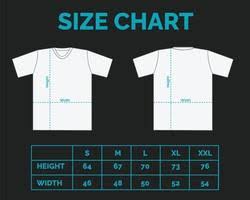 t shirt size chart vector art icons