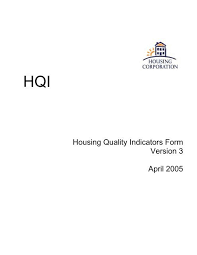 Housing Quality Indicators Form Version