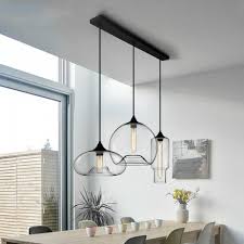 Modern Style 3 Light Pendant Light With Clear Glass Shade For Dining Room Kitchen Island Pendants