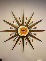 Mid Century Style Starburst Clock