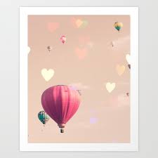 Air Balloons Nursery And Heart Bokeh