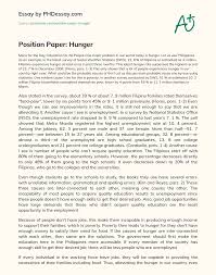 We are a sharing community. Position Paper Hunger Phdessay Com