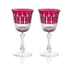 Raspberry Pink Red Wine Crystal Glasses