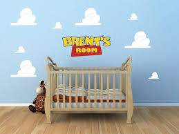 Room inspiration baby boy rooms boy room childrens bedrooms kids room inspiration kids it takes a village: Personalized Custom Name Kids Room Decal With Clouds Toy Story Bedroom Kids Room Decals Toy Story Room