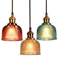 Industrial Glass Pendant Light Color Plating Ceiling Lamp Shade Hanging Fixtures Ebay