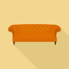 Leather Sofa Icon Flat Ilration Of