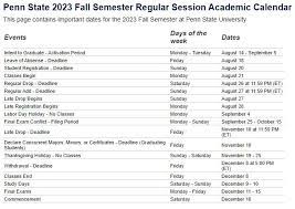 fall semester academic calendar