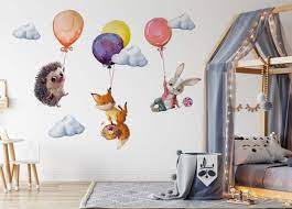 Animals Balloons Kids Wall Stickers