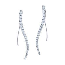 vine curve earrings with diamonds in