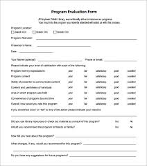 Sample Program Evaluation Template