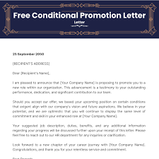 conditional promotion letter template