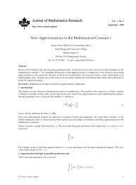 (PDF) New Approximations to the Mathematical Constant e