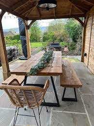 Reclaimed Outdoor Dining Table Bench