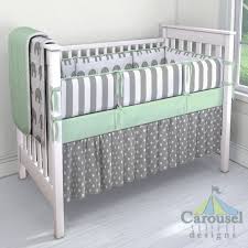Crib Bedding In White And Gray