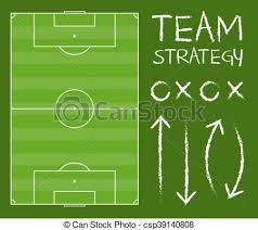 Soccer Field With Team Strategy Chart Vector