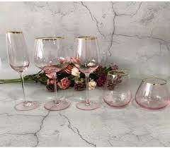 Hibiscus Champagne And Wine Glasses
