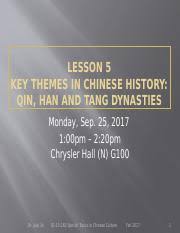 Lesson5 History Qin Pptx Lesson 5 Key Themes In Chinese