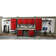 A wide variety of lowes garage storage cabinets options are available to you, such as general use, design style, and material. Gladiator Premier Series Pre Assembled Steel Freestanding Garage Cabinet In Red With Casters 30 In W X 66 In H X 18 In D Gatb302ddr The Home Depot