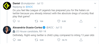I can see the headline now congressmen x has spent $5,000 in campaign donations on league of legends skins. Aoc Says League Of Legends Has Prepared Her For Internet Trolls