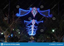 Christmas Street Lights At Night La Cala De Mijas Spain